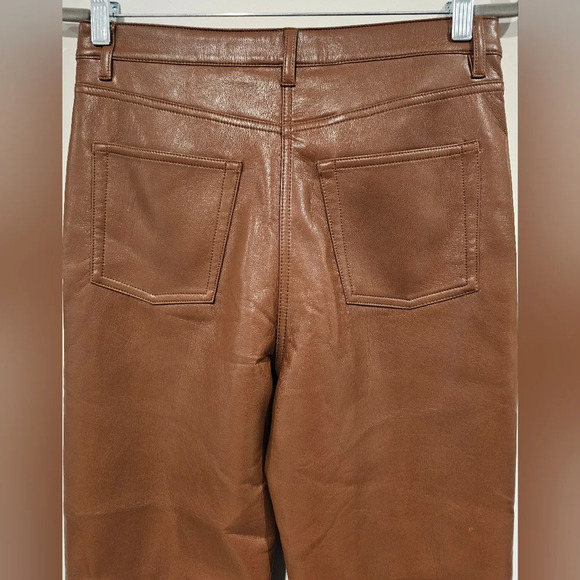 Aritzia Wilfred the Melina faux leather pants Size 8 Super high waist brown - Picture 5 of 11